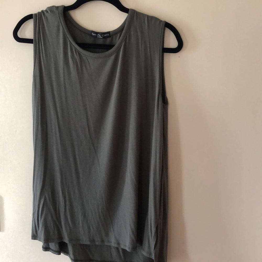 Fatigue green sleeveless top NWOT